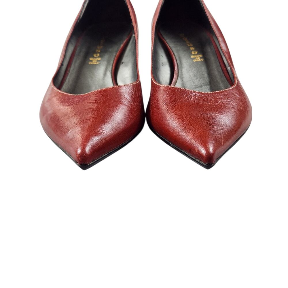 Peluso heels sz 38 made in Italy red pointed-toe pumps dress shoes - Picture 4 of 13
